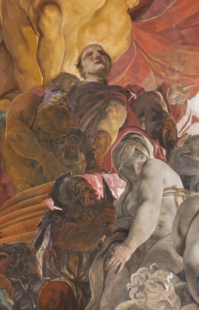 Volta con affreschi - San Giovanni Battista predica con Angeli, Sibille e Profeti, Chiesa di San Martino, Castello, Valsolda, Como